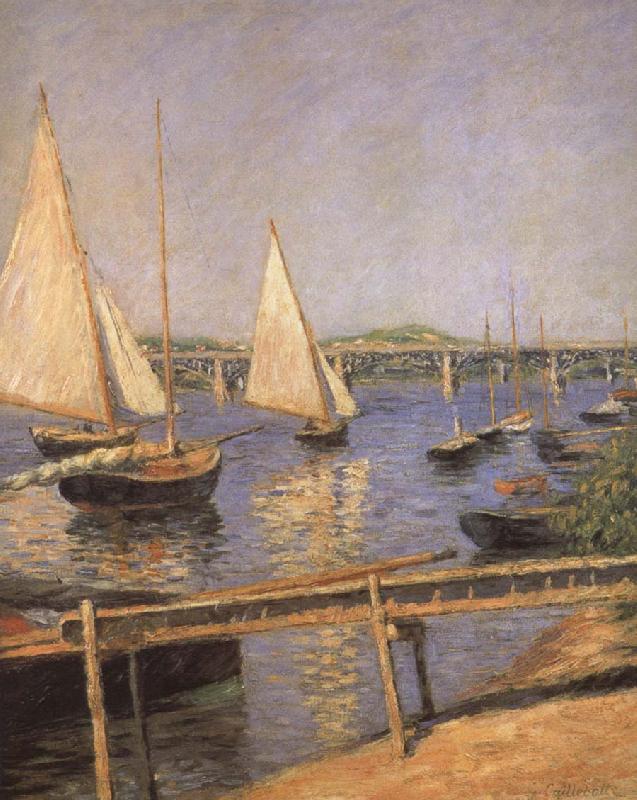 Gustave Caillebotte Sailing Boats at Argenteuil oil painting image